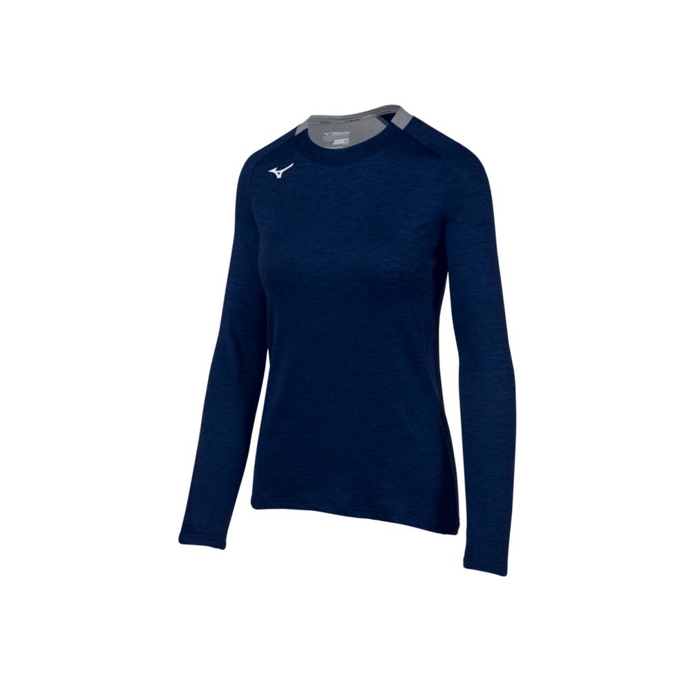 Mizuno Women's Alpha Long Sleeve Tops Navy (530039-LAM)